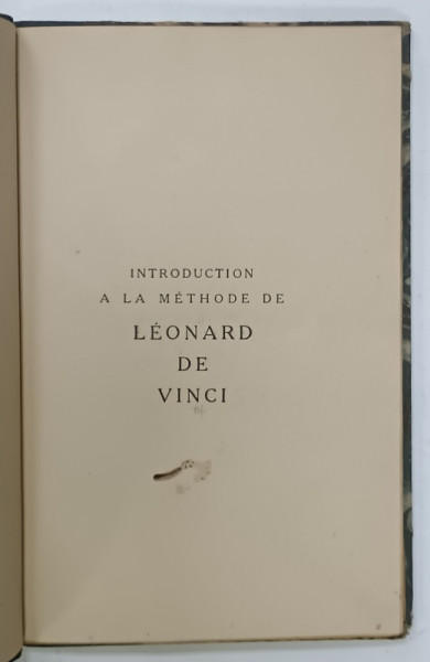 INTRODUCTION A LA METHODE DE LEONARD DE VINCI , 1919