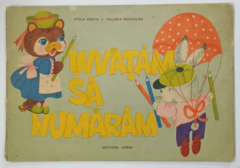 INVATAM SA NUMARAM de VALERIA BOICULESCU , ilustratii  de STELA CRETU , 1970 , prezinta pagini cu desene in creion