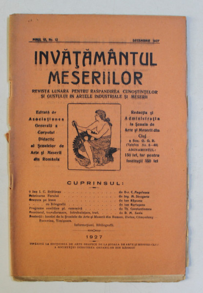 INVATAMANTUL MESERIILOR ANUL VI NR. 12 , DECEMBRIE 1927