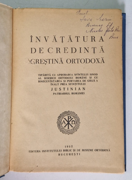INVATATURA DE CREDINTA CRESTINA ORTODOXA , 1952