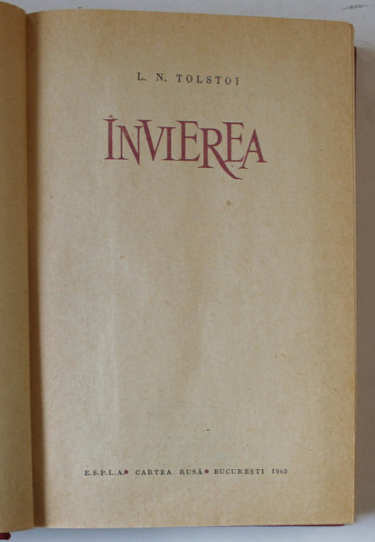 INVIEREA de L. N. TOLSTOI , 1960