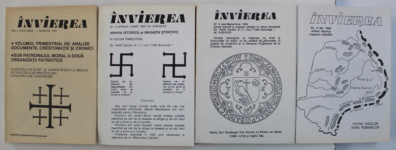 INVIEREA , REVISTA TRIMESTRIALA , editata de SERBAN MILCOVEANU , VOL. I - IV ,  APARUTE IN PERIOADA IANUARIE - DECEMBRIE , 1993