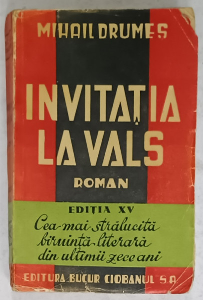 INVITATIA LA VALS , roman de MIHAIL DRUMES , 1942