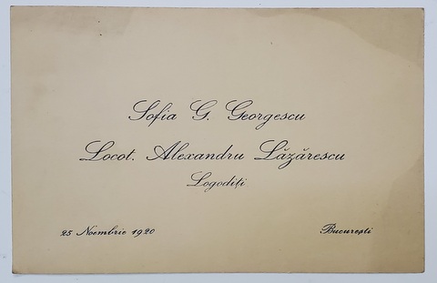 INVITATIE LA LOGODNA , 15 NOIEMBRIE 1920