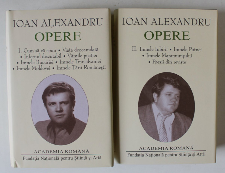 IOAN ALEXANDRU , OPERE , VOLUMELE I - II , EDITIE DE LUX , LEGATURA PIELE , HARTIE DE BIBLIE , 2015