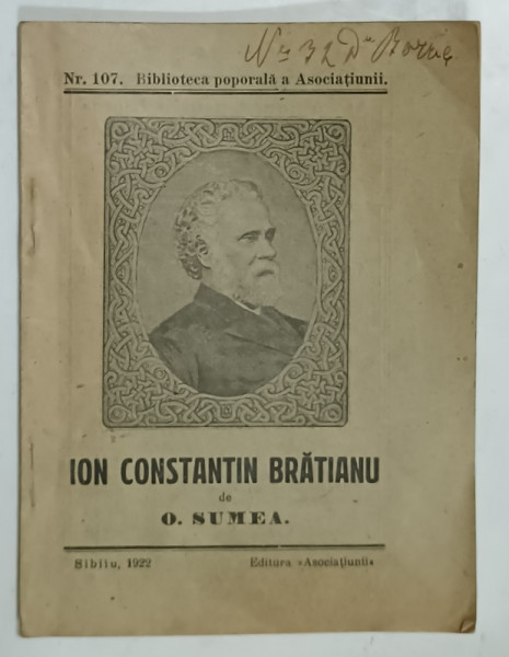 ION CONSTANTIN BRATIANU de O . SUMEA , 1922