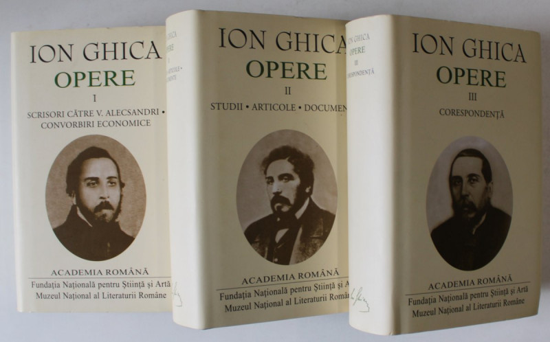 ION GHICA , OPERE , VOLUMELE I - III , EDITIE DE LUX , LEGATURA PIELE , HARTIE DE BIBLIE , 2017