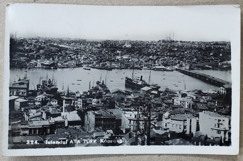 ISTANBUL , PODUL ATATURK , CARTE POSTALA ILUSTRATA , 1938