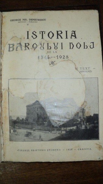 Istoria baroului Dolj de la 1864 - 1928