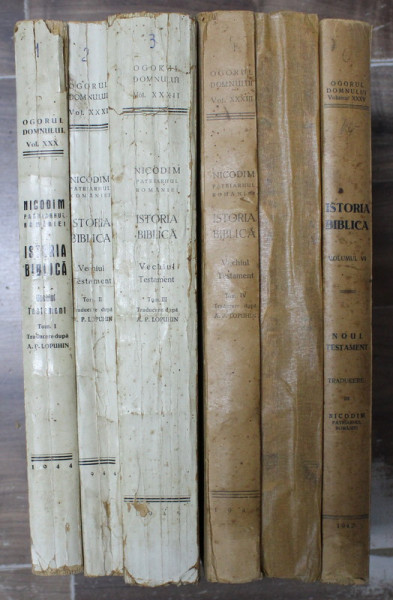 ISTORIA BIBLICA , VECHIUL TESTAMENT / NOUL TESTAMENT  , VOLUMELE I - VI de A. P. LOPUHIN , 1944 - 1947