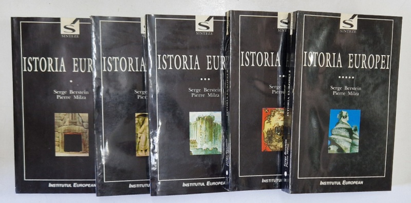 ISTORIA EUROPEI , VOLUMELE I - V , EDITIA A II - A de SERGE BERSTEIN si PIERRE MILZA , 1998 *PREZINTA SUBLINIERI CU CREIONUL SI HALOURI DE APA