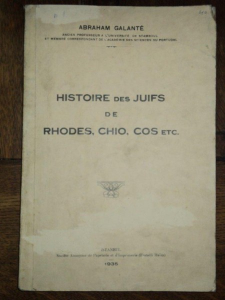 Istoria evreilor din insulele Rhodos, Chios, Kos, Istanbul 1935