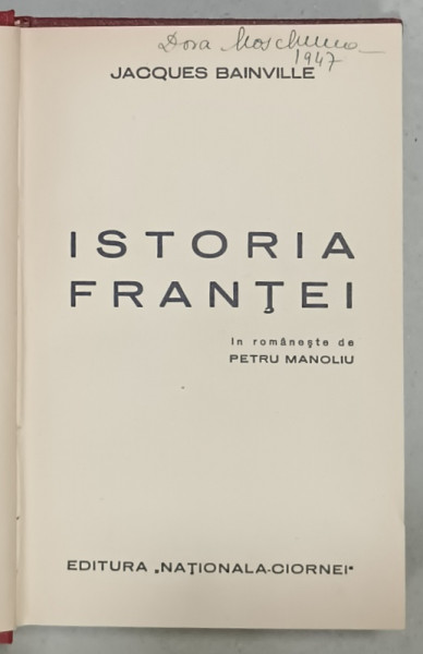 ISTORIA FRANTEI de JACQUES BAINVILLE , ANII '40 , VOLUMUL I