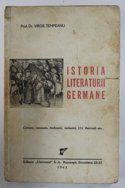 ISTORIA LITERATURII GERMANE de VIRGIL TEMPEANU  1943
