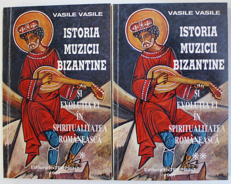 ISTORIA MUZICII BIZANTINE SI EVOLUTIA EI IN SPIRITUALITATEA ROMANEASCA DE VASILE VASILE , VOL. I - II , 1997, CONTINE SUBLINIERI CU CREION COLORAT