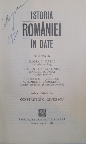 Istoria Romaniei In Date