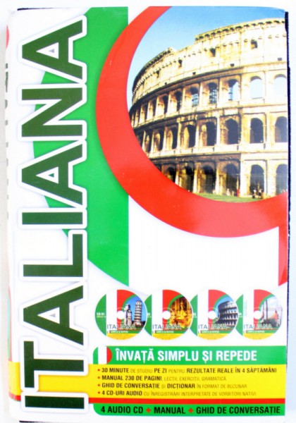 ITALIANA - INAVATA SIMPLU SI REPEDE , CONTINE UN MANUAL SI 4 CD- URI , 2007