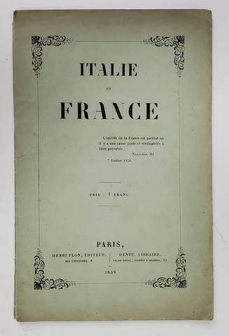 ITALIE ET FRANCE , 1859