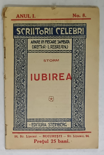 IUBIREA de STORM , EDITIE INTERBELICA