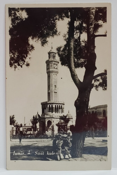 IZMIR , GEAMIA CU CEAS , CARTE POSTALA ILUSTRATA , 1945