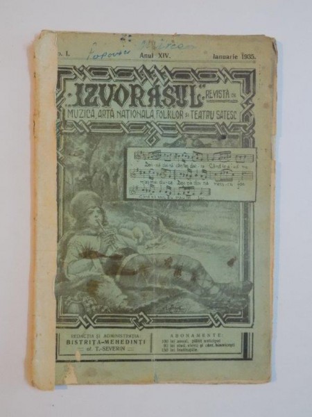 ''IZVORASUL'', NR. 1, ANUL XIV, IANUARIE 1935