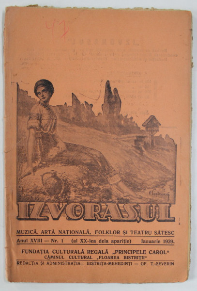 IZVORASUL, REVISTA DE MUZICA , ARTA NATIONALA SI FOLKLOR , NR. 1, 1939