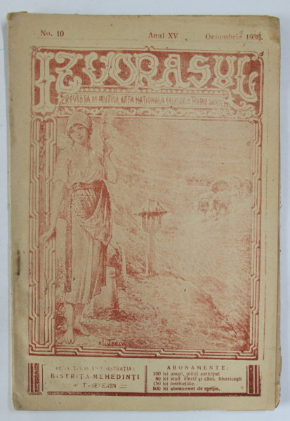 IZVORASUL, REVISTA DE MUZICA , ARTA NATIONALA SI FOLKLOR , NR. 10, 1936