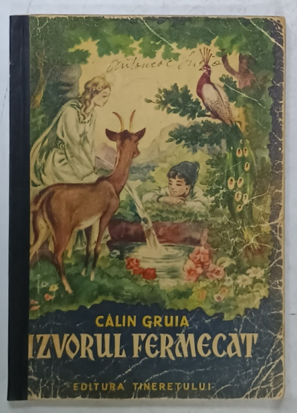 IZVORUL FERMECAT de CALIN GRUIA , ilustratii de N. JURASCU , 1956 , PREZINTA DESENE SI URME DE UZURA *