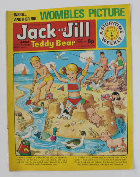 JACK AND JILL AND TEDDY BEAR , ` REVISTA CU BENZI DESENATE PENTRU COPII , 17 AUGUST , 1974