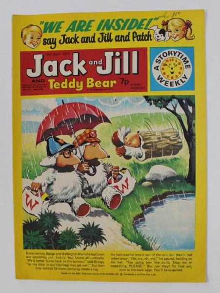 JACK AND JILL AND TEDDY BEAR , ` REVISTA CU BENZI DESENATE PENTRU COPII ,  19 APRIL , 1975