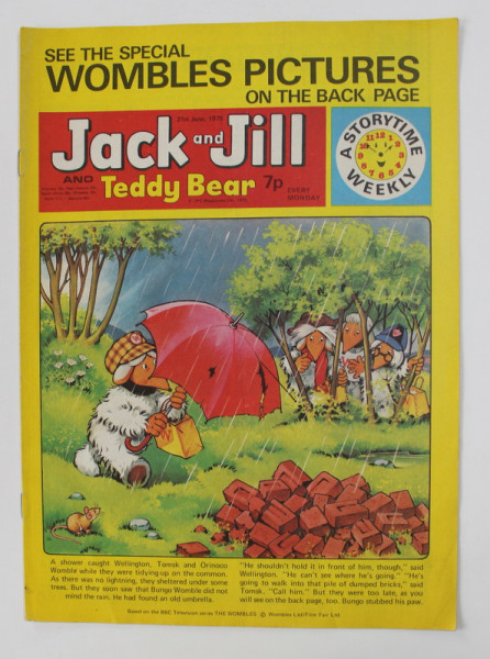 JACK AND JILL AND TEDDY BEAR , ` REVISTA CU BENZI DESENATE PENTRU COPII ,  21 JUNE , 1975