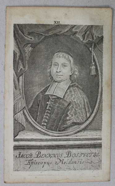 JACOB BENIGNUS BOSSVETUS , EPISCOPUS MELDENSIS , GRAVURA , A  DOUA  JUMATATE A SEC. XVIII