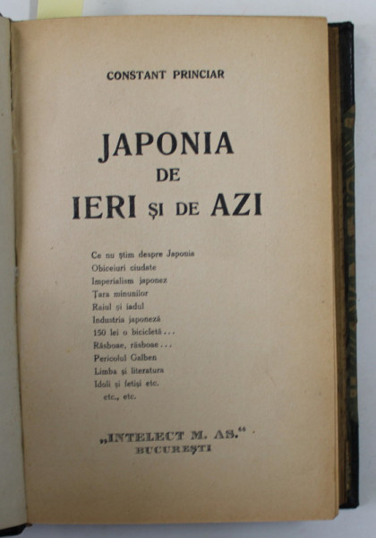 JAPONIA DE IERI SI DE AZI / GENERALUL FRANCO SI RAZBOIUL CIVIL SPANIOL de CONSTANTINESCU - PRINCIAR , EDITIE INTERBELICA , COLIGAT DE DOUA CARTI