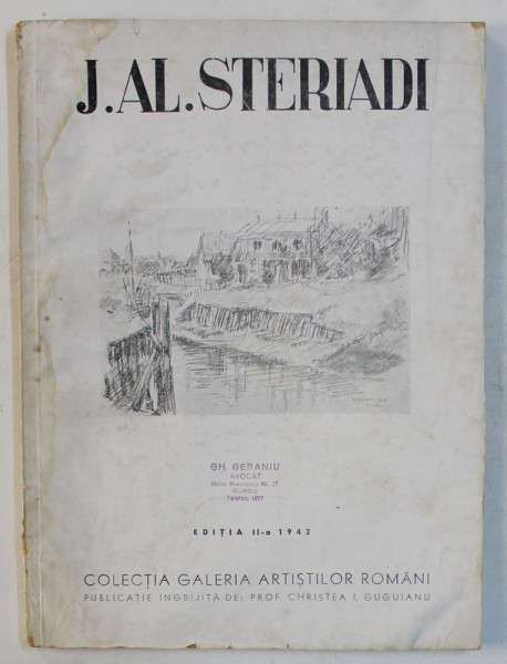 JEAN ALEX . STERIADI , text de G . OPRESCU , EDITIE A II - A , 1943 , PREZINTA HALOURI DE APA *