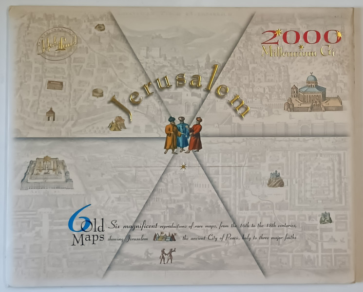 JERUSALEM , 2000 *6 REPRODUCTIONS OF ANTIQUE MAPS OF JERUSALEM