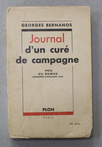 JOURNAL D 'UN CURE DE CAMPAGNE par GEORGES BERNANOS , 1936