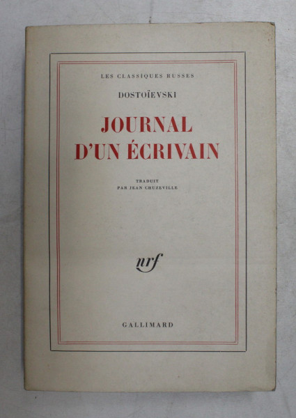 JOURNAL D 'UN ECRIVAIN par DOSTOIEVSKI , 1951