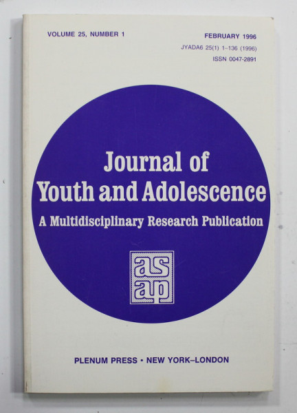 JOURNAL OF YOUTH AND ADOLESCENCE - A MULTIDISCIPLINARY RESEARCH PUBLICATION , VOLUME 25 , NUMBER 1 , FEBRUARY 1996