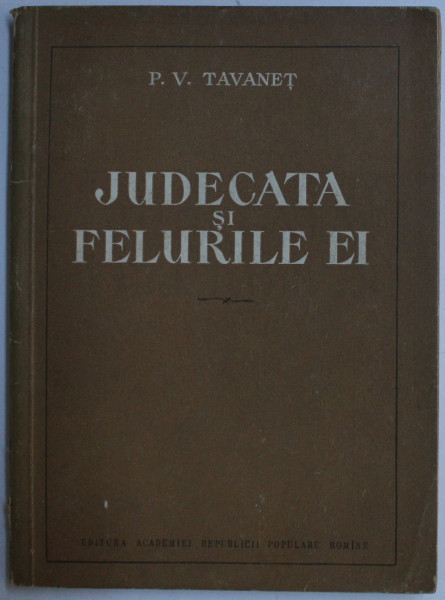 JUDECATA SI FELURILE EI de P. V. TAVANET , 1955