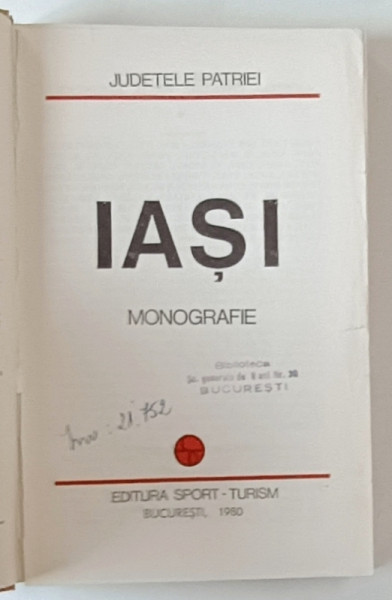 JUDETELE PATRIEI , MONOGRAFIE , IASI , 1980