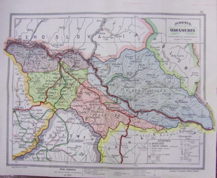 JUDETUL MARAMURES - HARTA (1926)