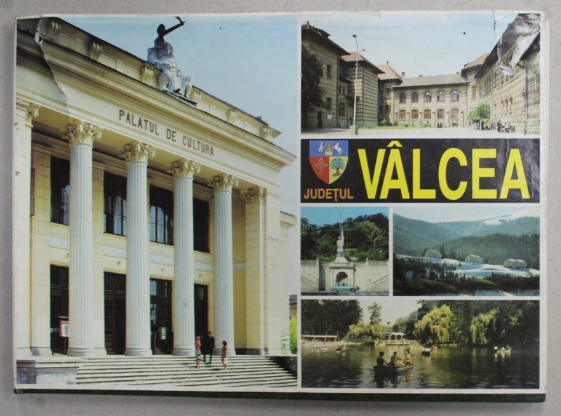 JUDETUL VALCEA , ALBUM DE PREZENTARE , TEXT IN ROMANA , ENGLEZA , FRANCEZA , GERMANA , ANII '80 , DEDICATIE *