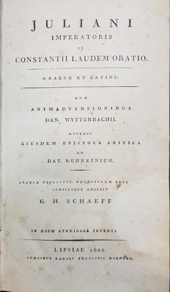 JULIANI IMPERATORIS IN CONSTANTII LAUDEM ORATIO , 1802