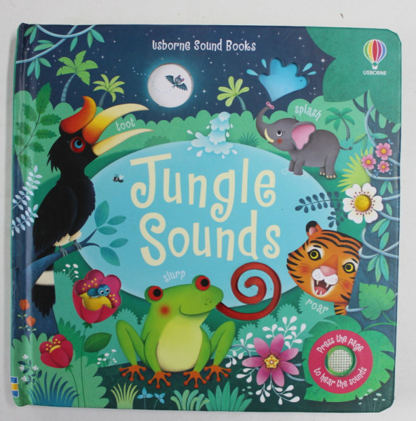 JUNGLE SOUNDS , CARTE INTERACTIVA , CONTINE UN DISPOZITIV CARE EMITE SUNETE PRIN APASARE , 2016 , LIPSA  BATERIE