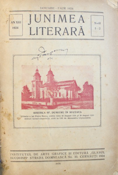 JUNIMEA LITERARA ,  CERNAUTI 1924
