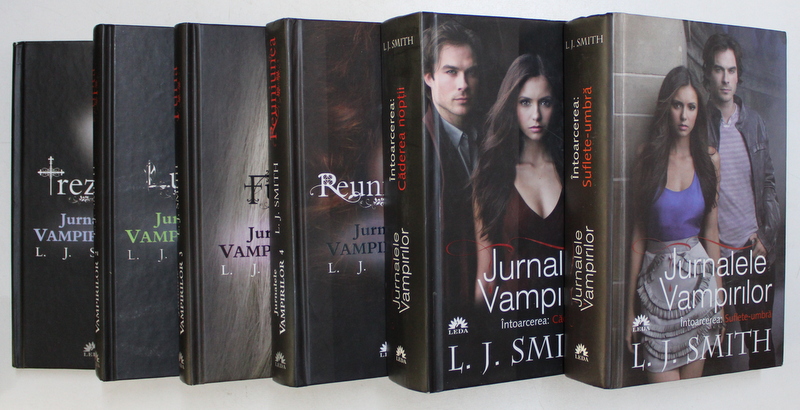 JURNALELE VAMPIRILOR , VOLUMELE I - VI ( TREZIREA , LUPTA , FURIA , REUNIUNEA , CADEREA NOPTII ) de L. J. SMITH , 2010 - 2011