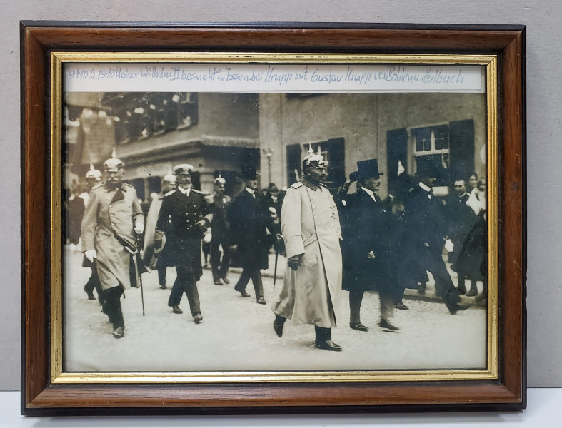 KAISERUL WILHELM AL - II - LEA AL GERMANIEI INSOTIT DE GUSTAV KRUPP VON BOHLEN UND HALBAND , LA ESSEN , FOTOGRAFIE DE EPOCA , SEPTEMBRIE , 1918