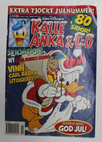 KALLE , ANKA et CO. , NR. 51 / 52  , BENZI DESENATE , TEXT IN LIMBA SUEDEZA ,  DEC . 1994