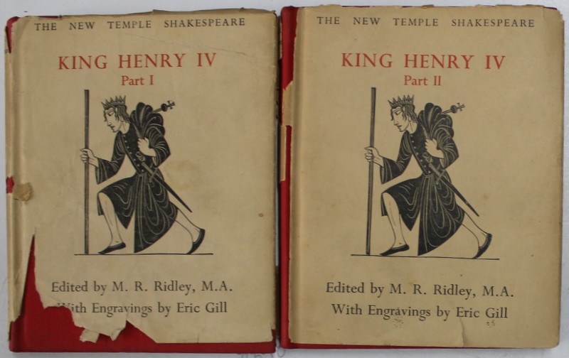 KING HENRY IV , PART I - II by WILLIAM SHAKESPEARE , with engravings by ERIC GILL , 1934