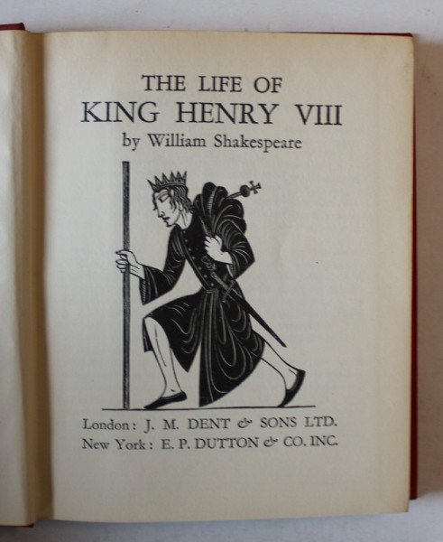 KING HENRY VIII  by WILLIAM SHAKESPEARE , with engravings by ERIC GILL , 1935